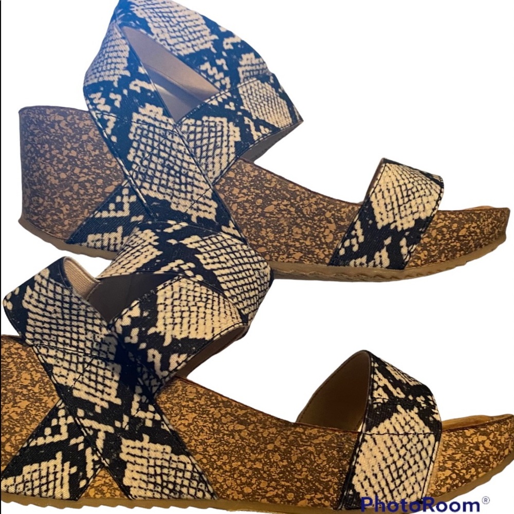 Madden girl snake cork wedges
